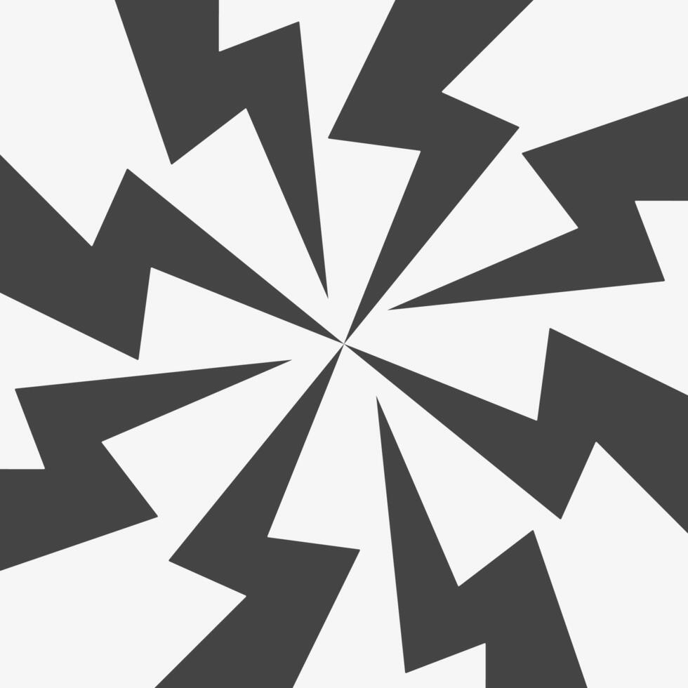 Spikes and zigzag line pattern. Radial ornament with lightning bolds vector