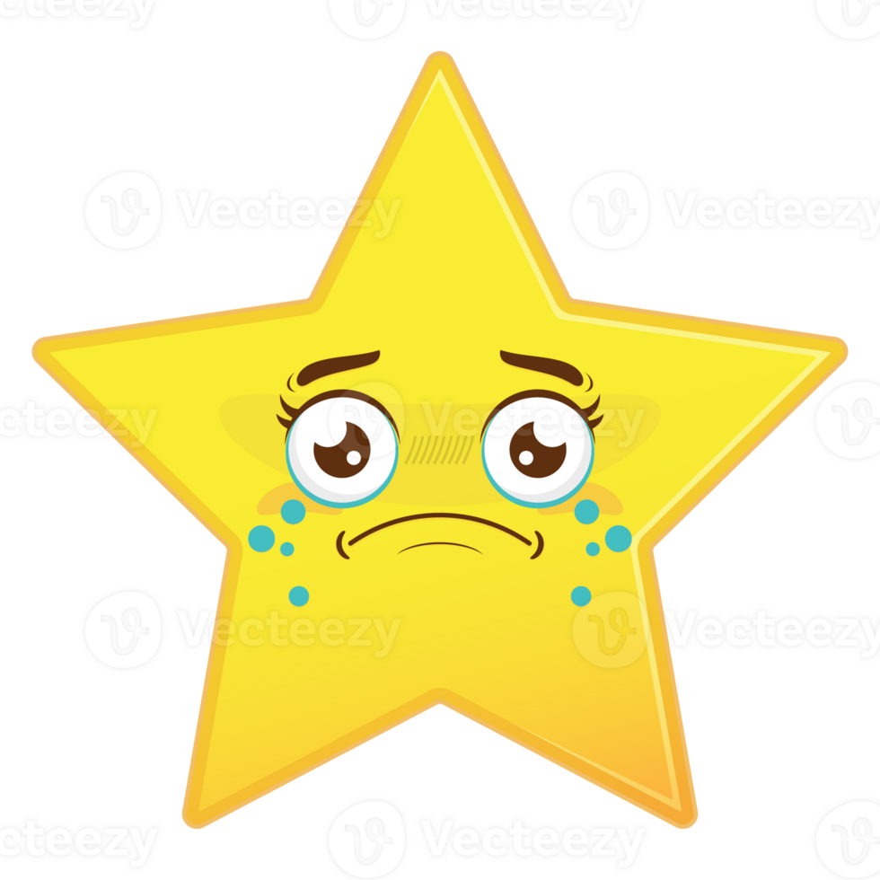 scared star cartoon design png