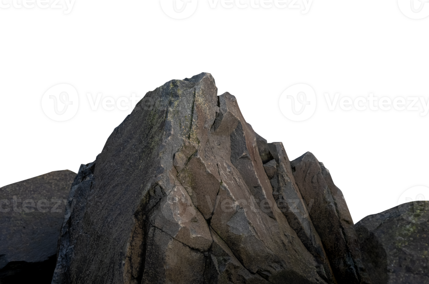 Rock Stone Podium isolated,Rock Sea Stand Display for Product Presentation,Natural shape Dark grey and Blue of Cliff rock mountain,Nature element for Stone garden png