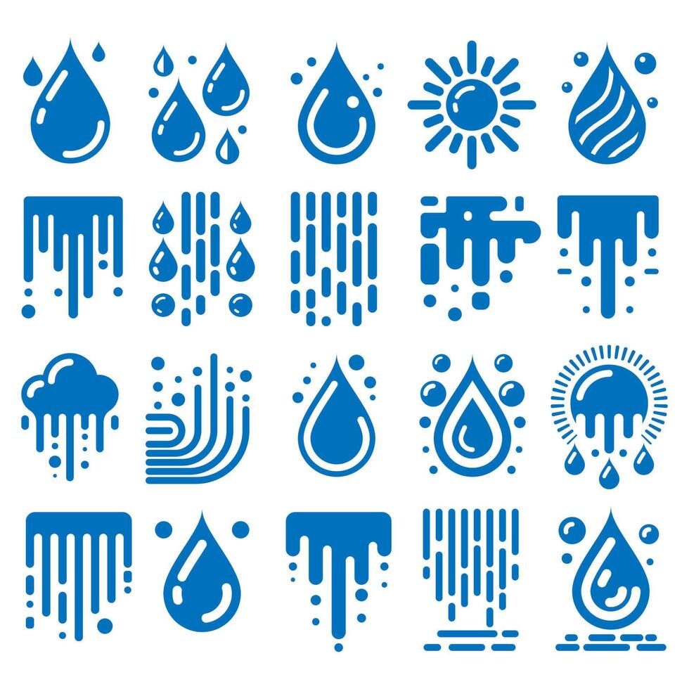 Water drops element design. Isolated on white background. vector