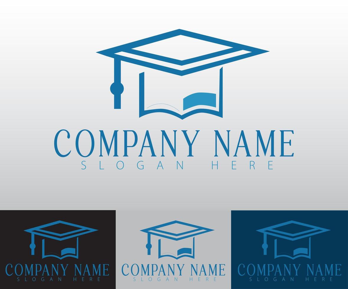 The design features an educational hat as a symbol of knowledge, making it ideal for emblems and cards that promote education. vector