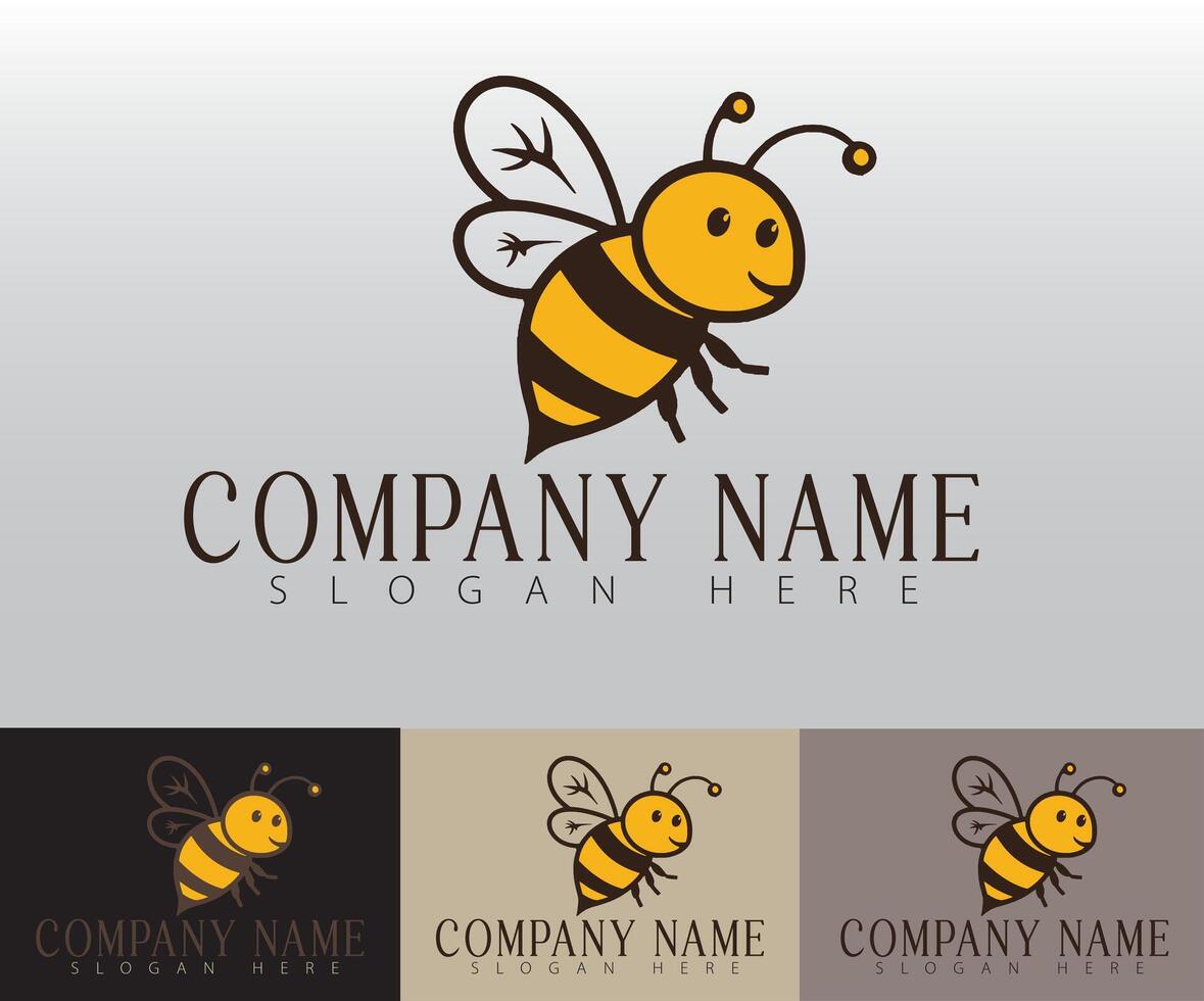 A minimalist yet artistic bee logo design template that inspires modern and impactful branding solutions. vector