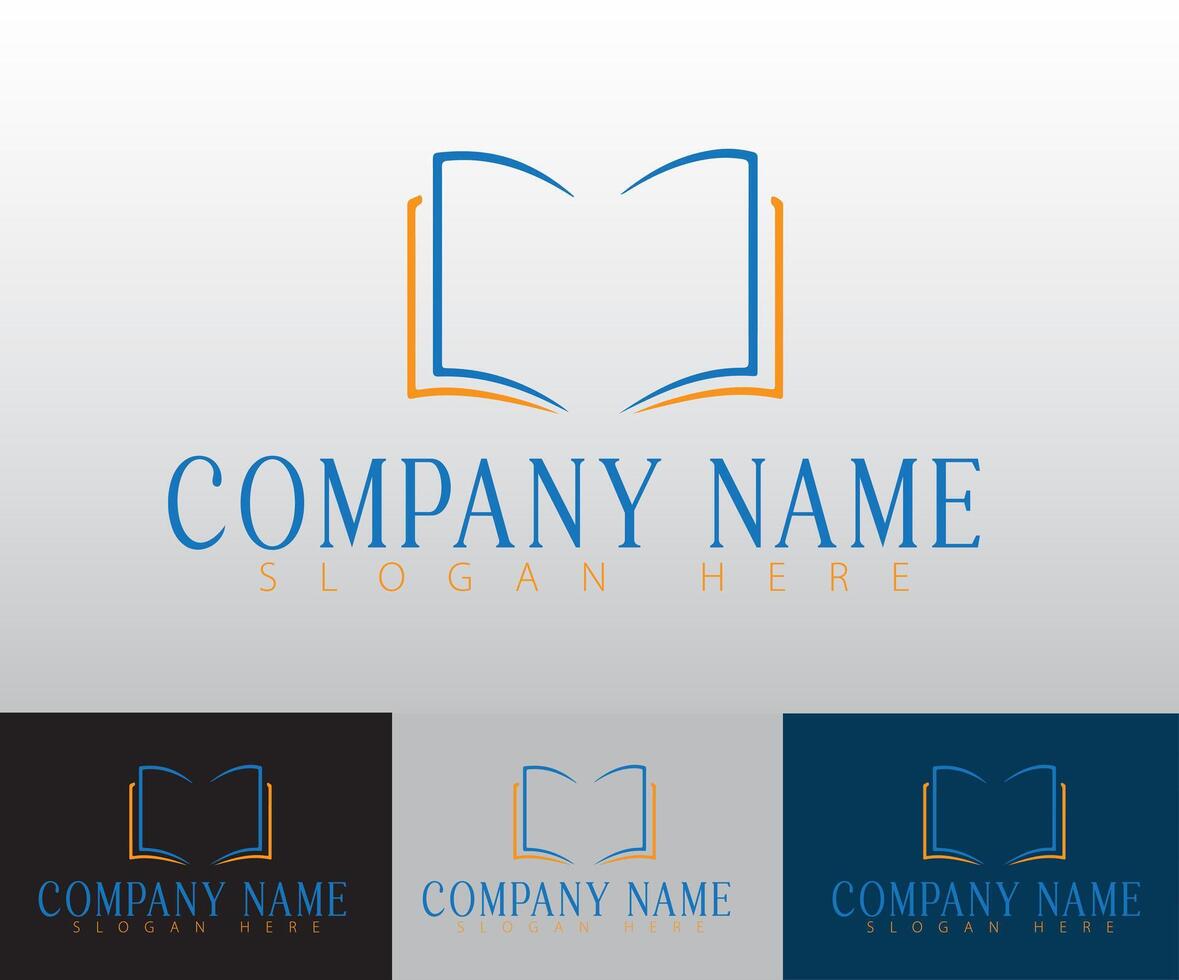 A clean and modern book logo that can be adapted for banners, posters, or logos for educational institutions. vector