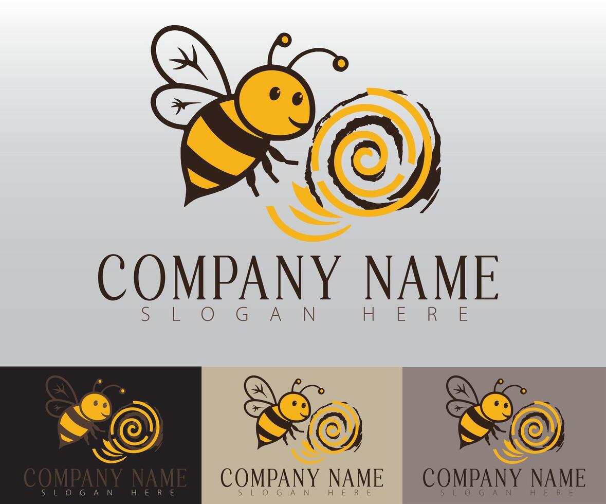 A versatile bee logo design template that symbolizes hard work, teamwork, and sustainability. vector