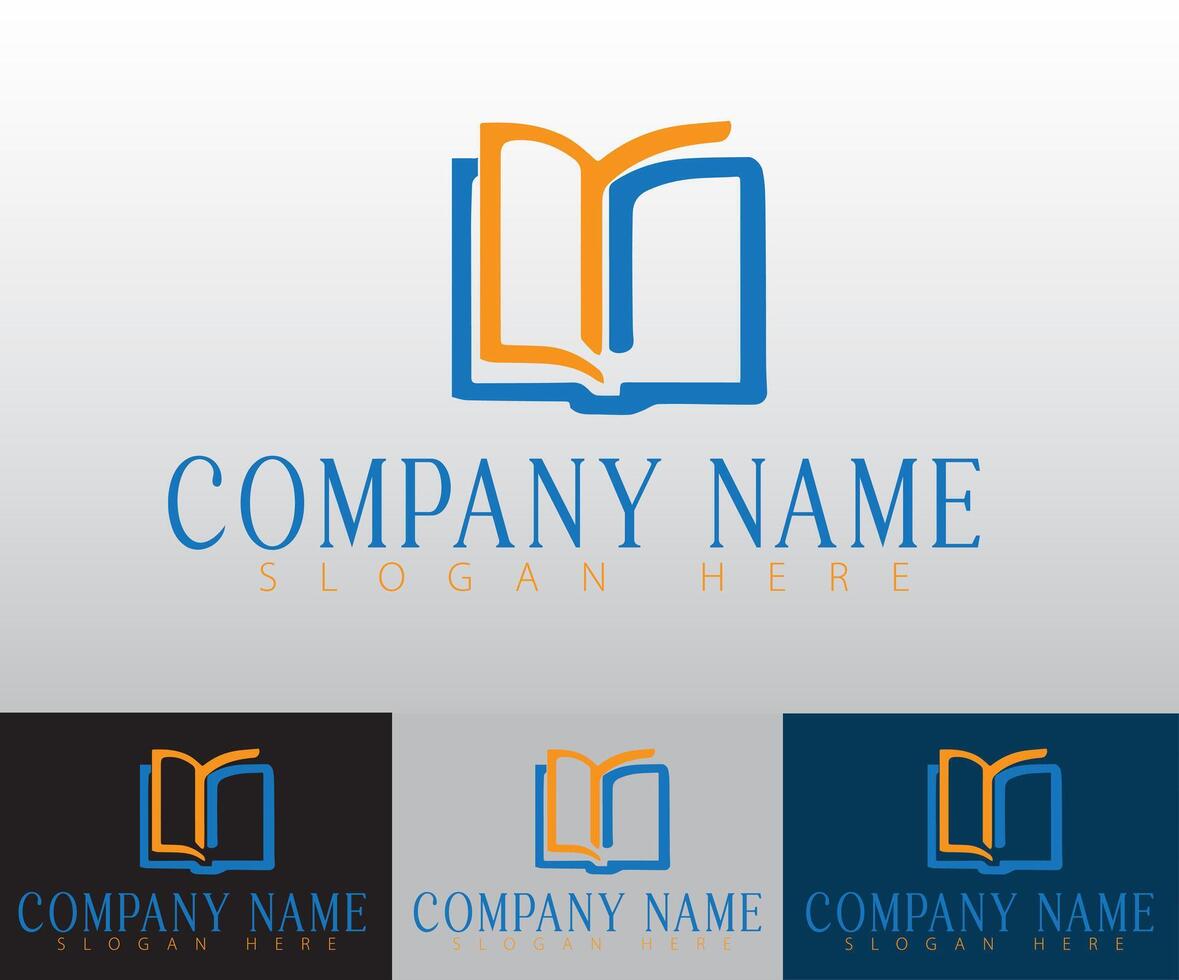 A book logo illustration that serves as a versatile education icon, perfect for branding and design purposes. vector