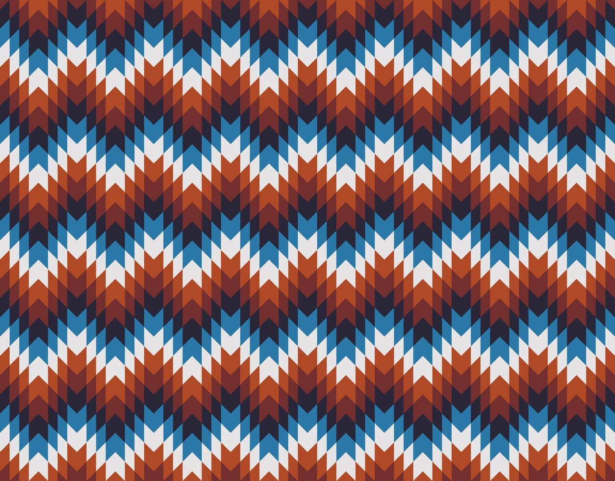 Southwestern Navajo geometric striped seamless pattern. Colorful Aztec shape endless pattern. Ethnic southwest pattern use for textile, carpet, cushion, upholstery, etc vector