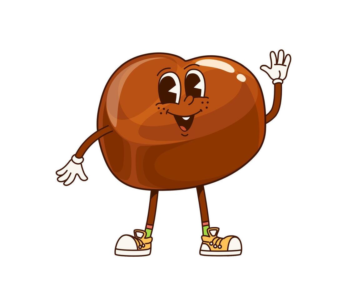 Groovy chocolate candy sweet character vector