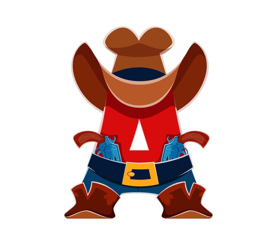 Letter a as western cowboy font wild west typeface vector