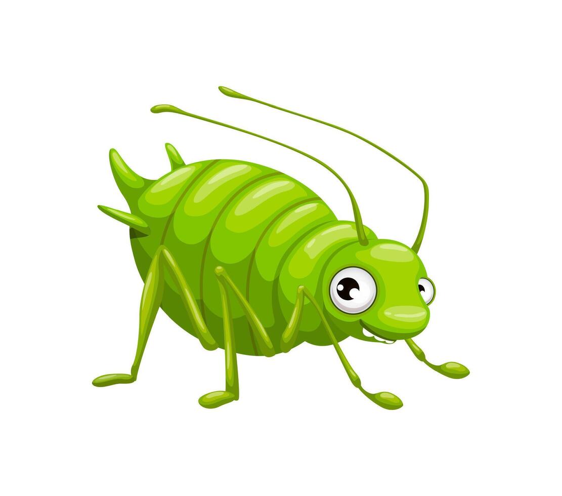Cartoon funny aphid insect parasite character vector