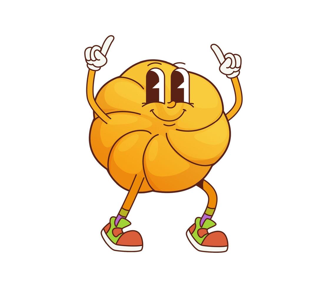 Funny groovy cookie and bakery character vector