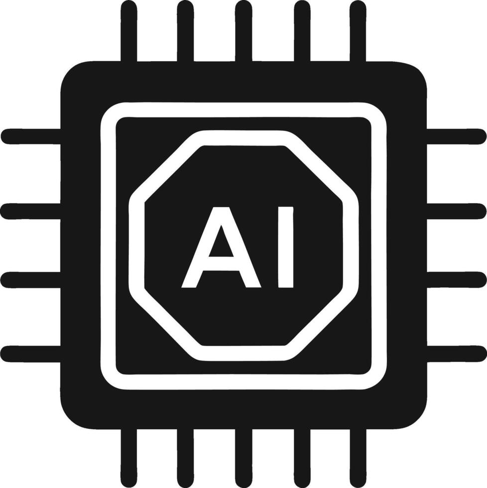 Microchip icon AI symbol. vector