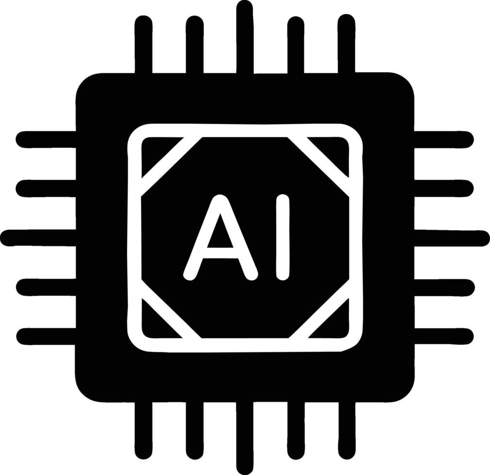 AI chip microprocessor artificial intelligence. vector