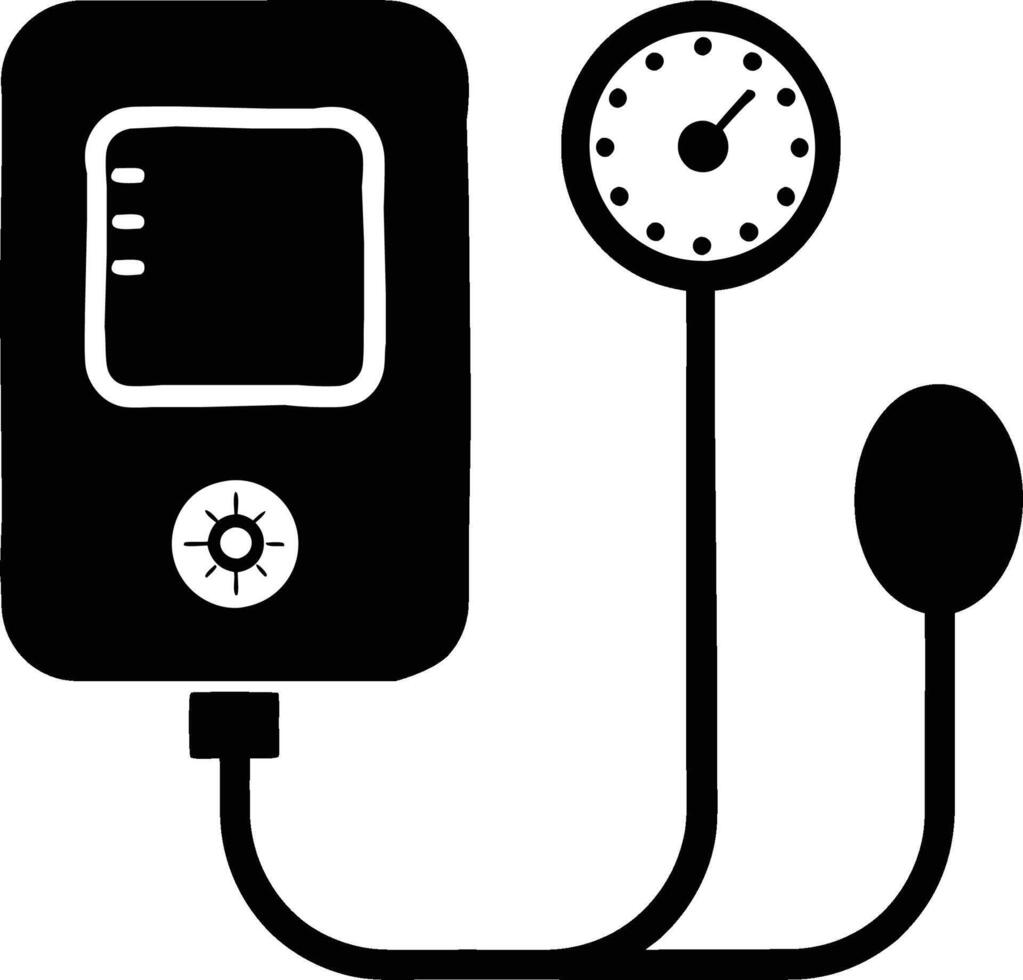 Medical device blood pressure monitor digital display. vector