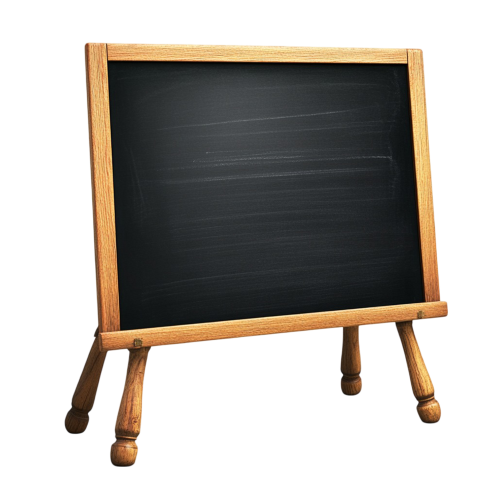Blackboard with Wooden Frame and Legs png