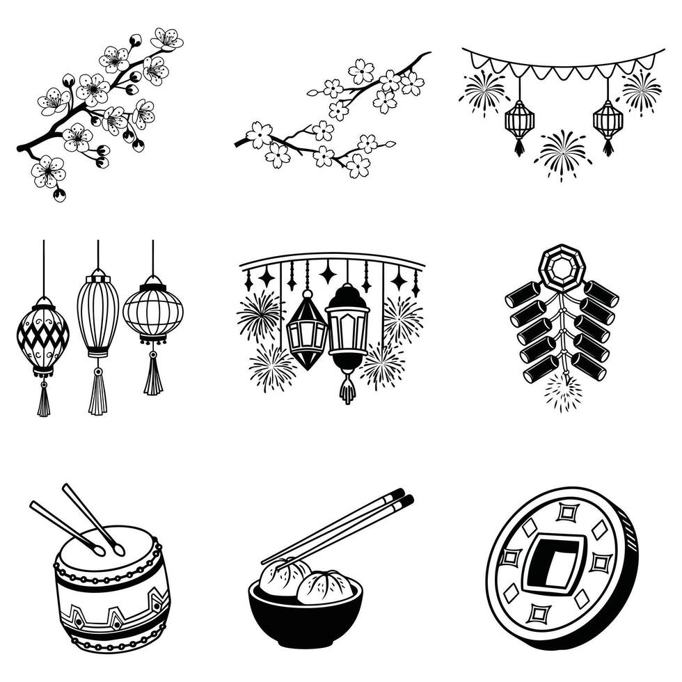 Captivating Chinese New Year Art and Clipart Design Bundle vector