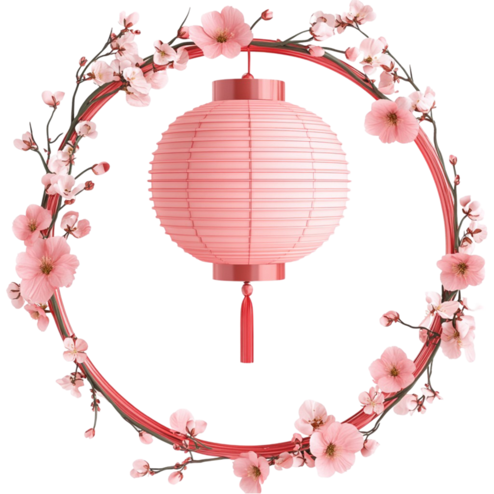 Chinese Lantern with Cherry Blossom png