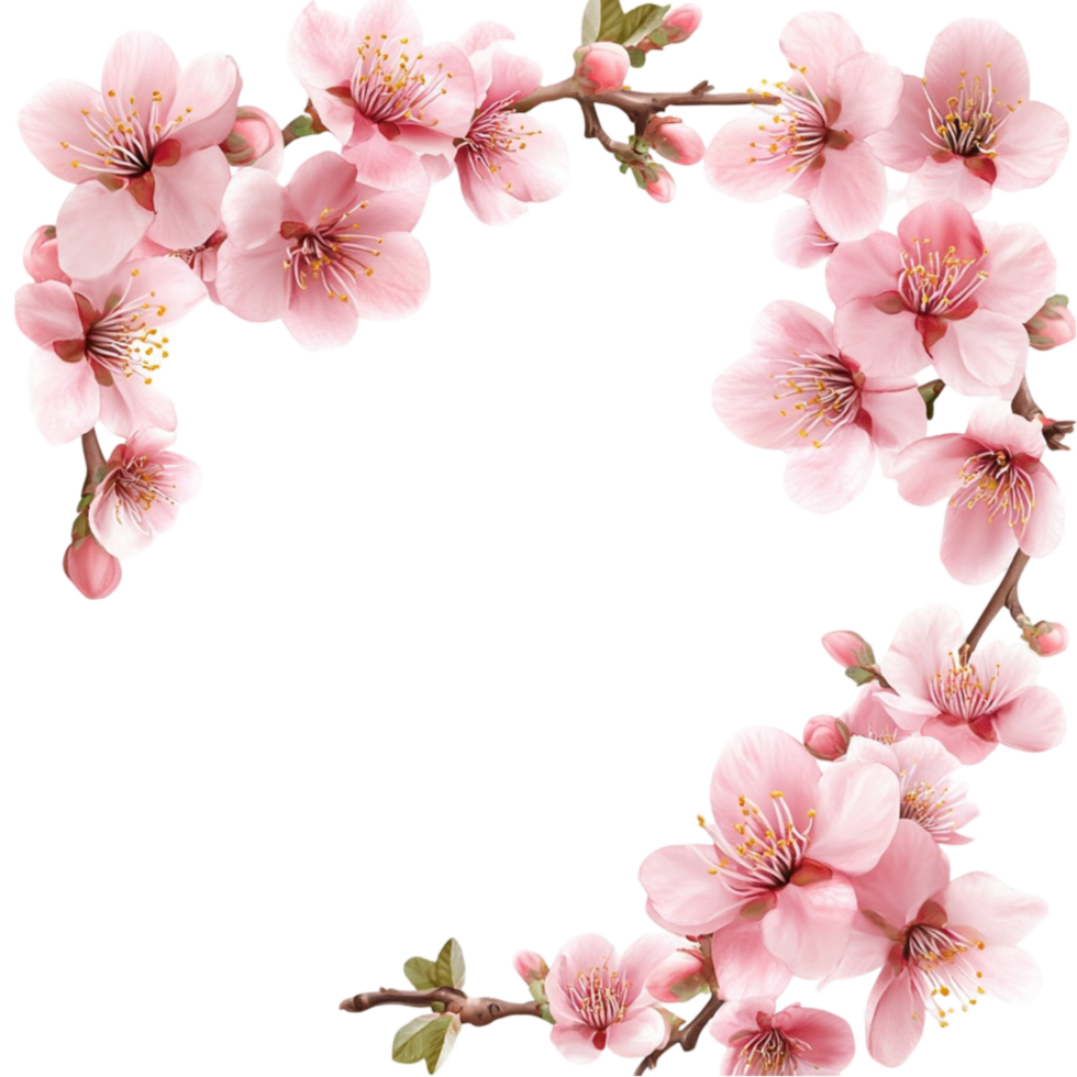 Branch of Pink Cherry Blossoms png