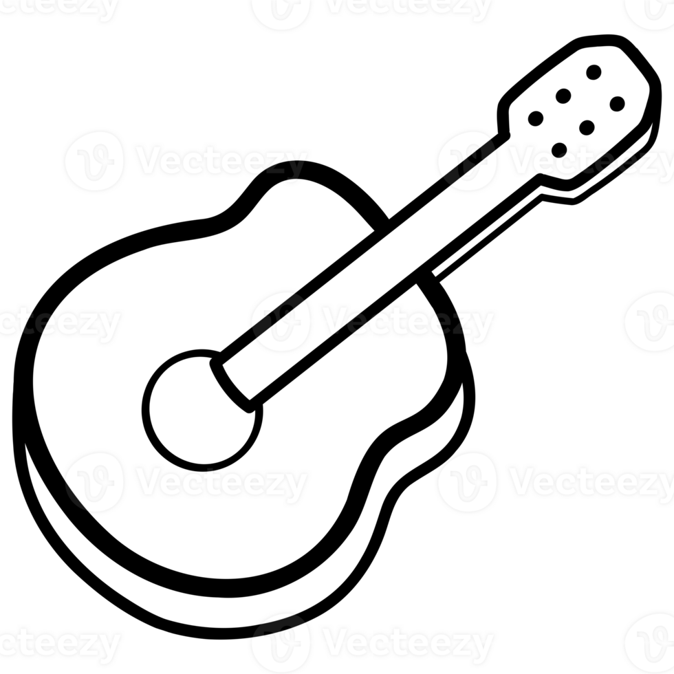 Black line guitar png