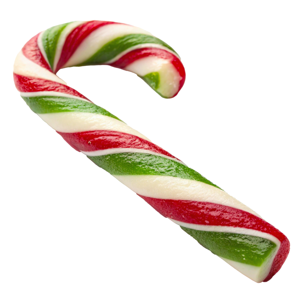 Candy Cane Striped Peppermint Stick Red White Green Swirls Christmas Treat png