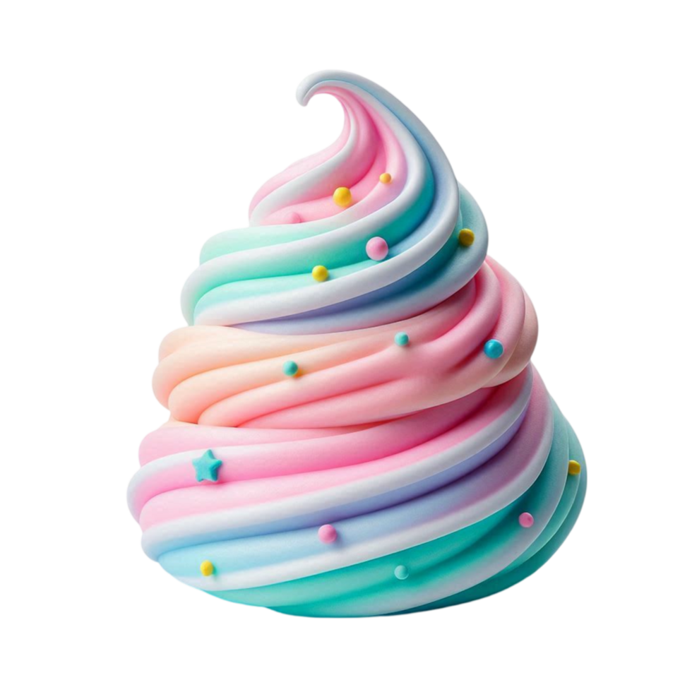 Vibrant Rainbow Swirl Plush Toy png