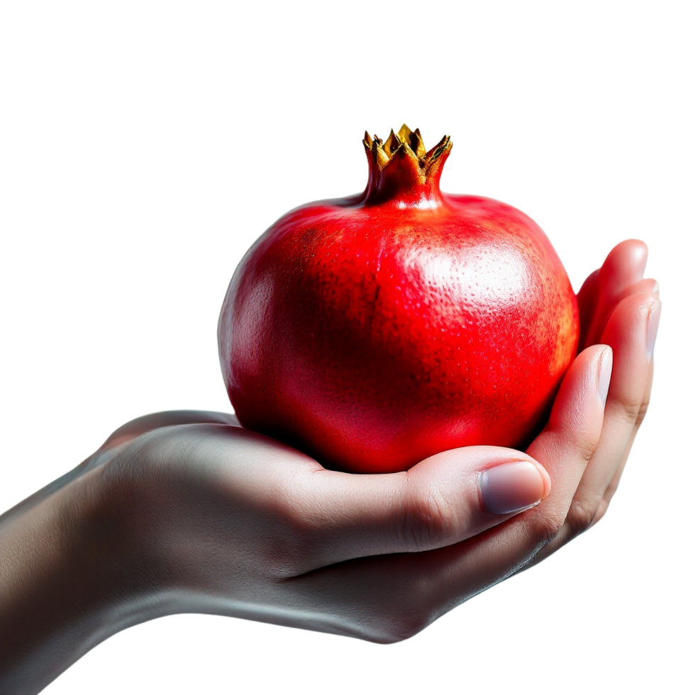 a holding hand a red pomegranate png