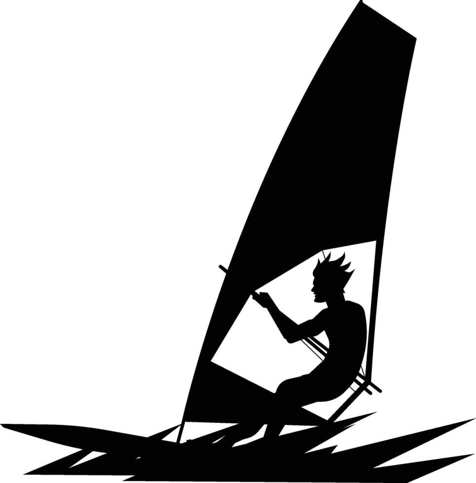 Sailing sport silhouette vector