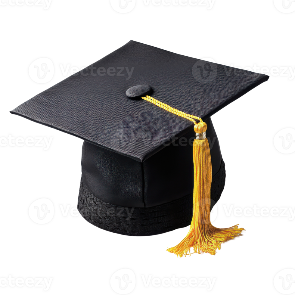 Graduation Cap with Yellow Tassel for Design, Clipart, Mockup, and Editing Use png
