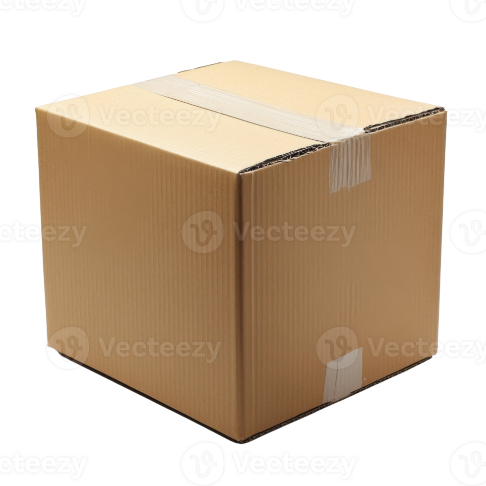 a cardboard box on a transparent background png