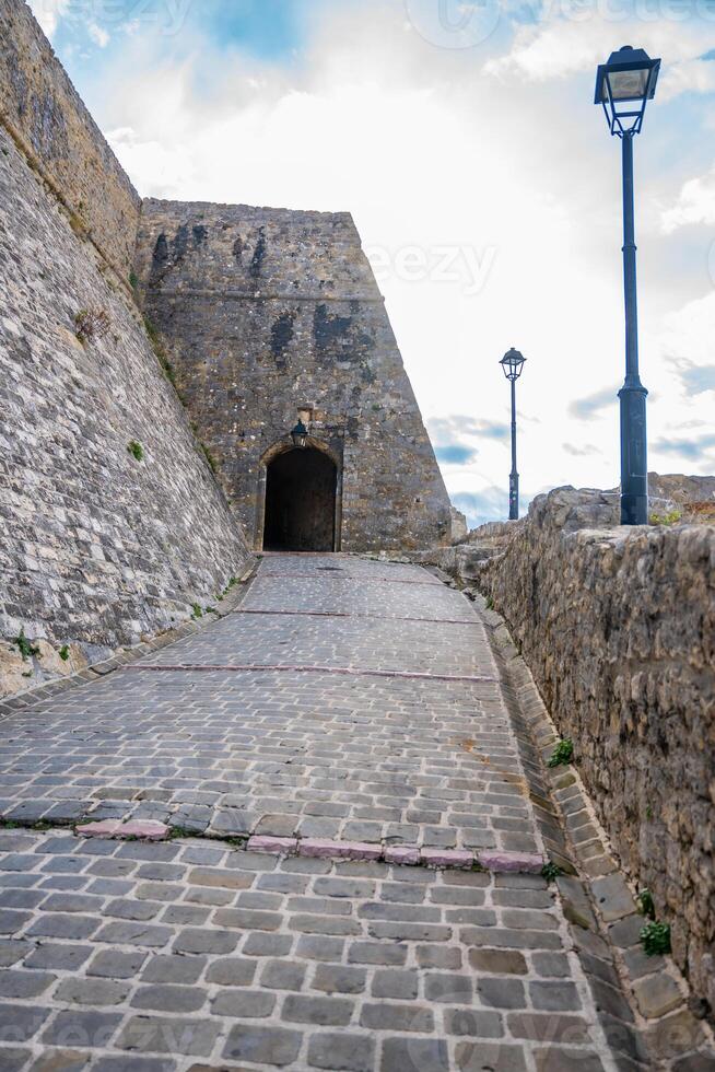 Old gate to Ulcinj Old Town in Montenegro, the southernmost city at Montenegrin coast, Europe. High quality photo