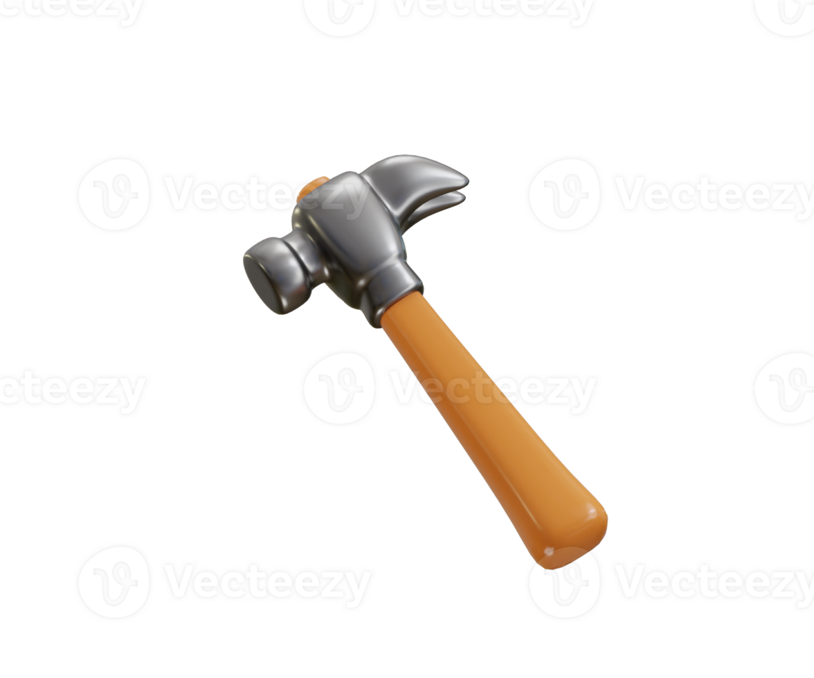 Hammer icon 3d render concept of Repair construction and maintenance icon illustration png