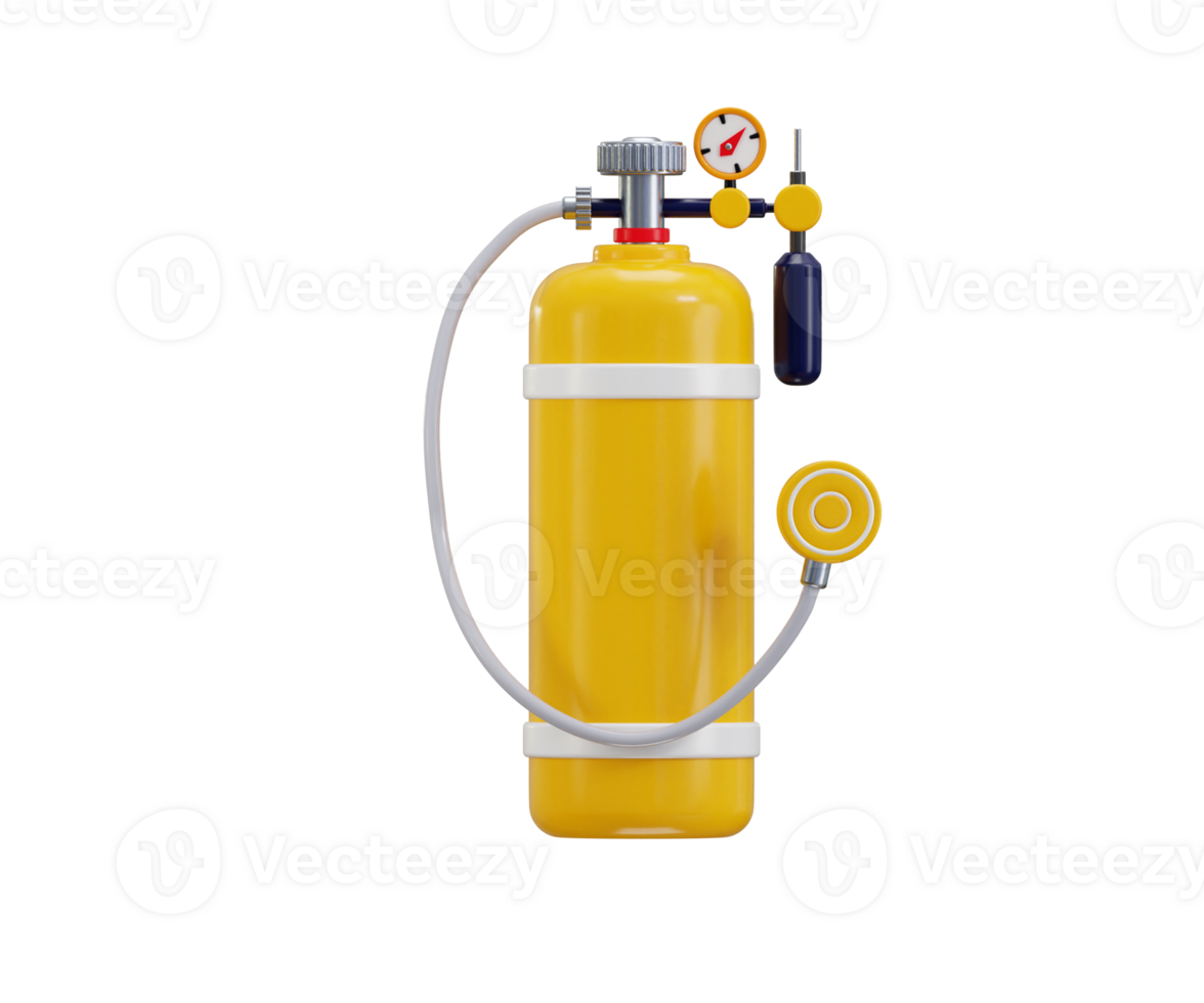 Oxygen tank icon 3d render concept of medical healthcare oxygen cylinder icon illustration png