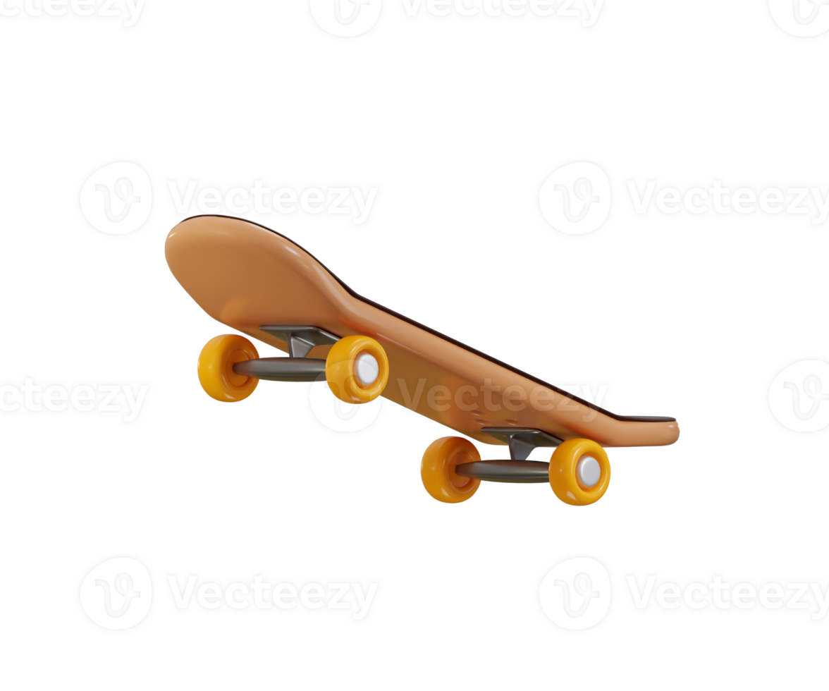 Skateboard icon 3d render illustration png