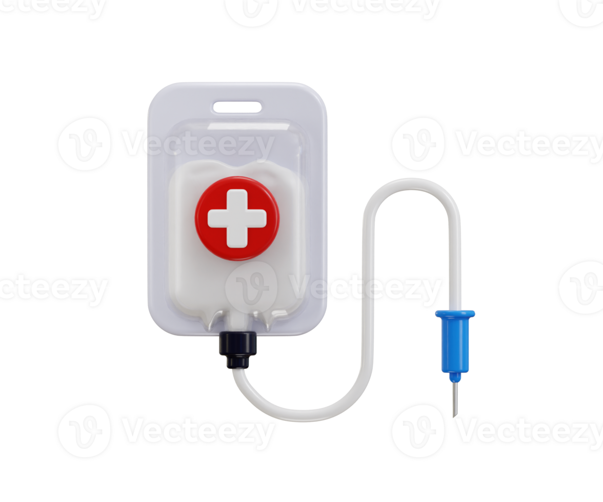 saline injection and transfusion bag icon 3d render concept of saline bag icon illustration png