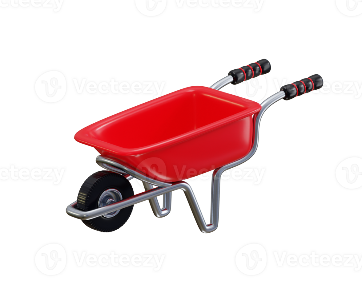 Wheelbarrow icon 3d render concept of construction trolley icon illustration png
