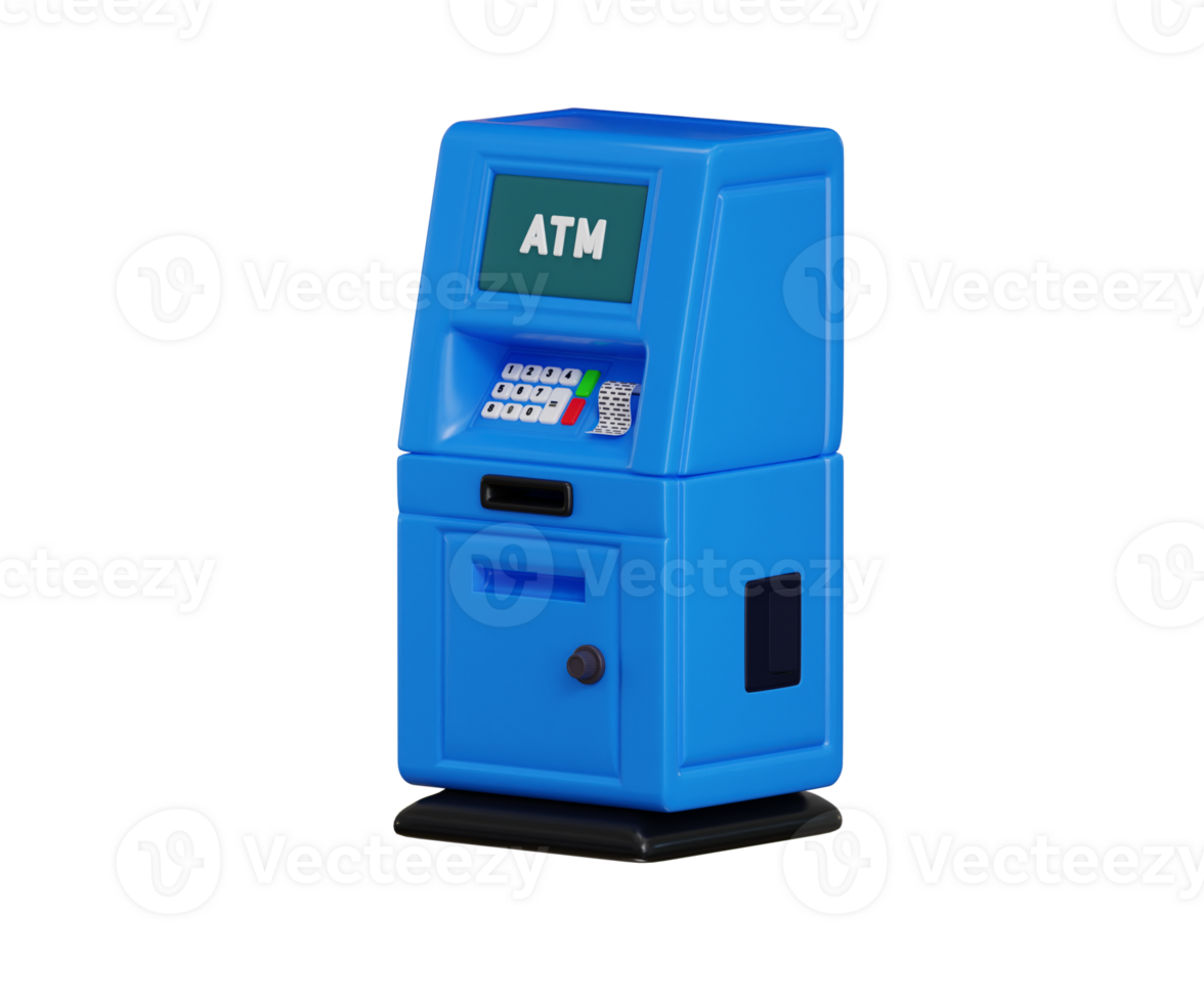 Atm machine icon 3d render concept of digital money withdraw machine icon illustration png