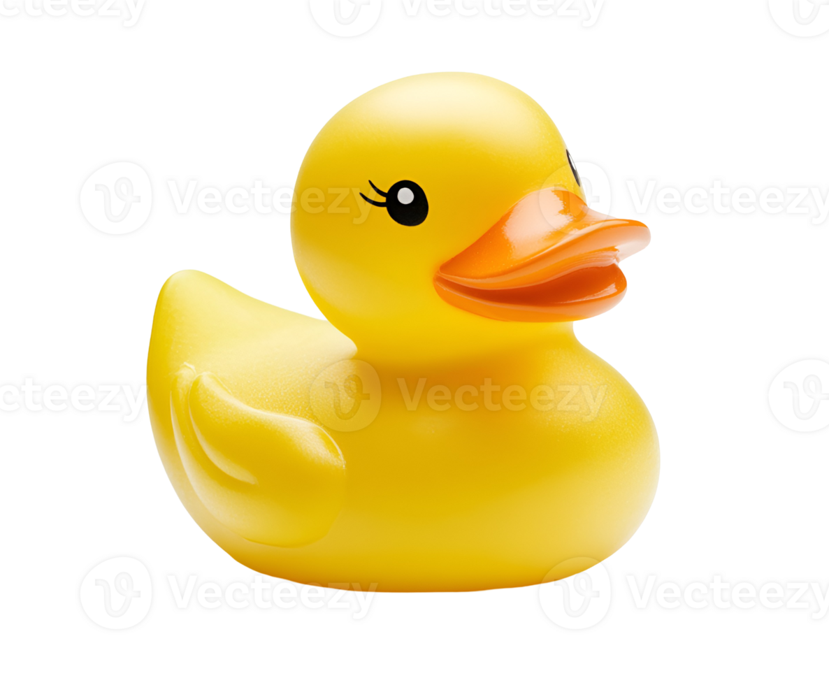 Yellow Rubber Duck Toy with Orange Beak png