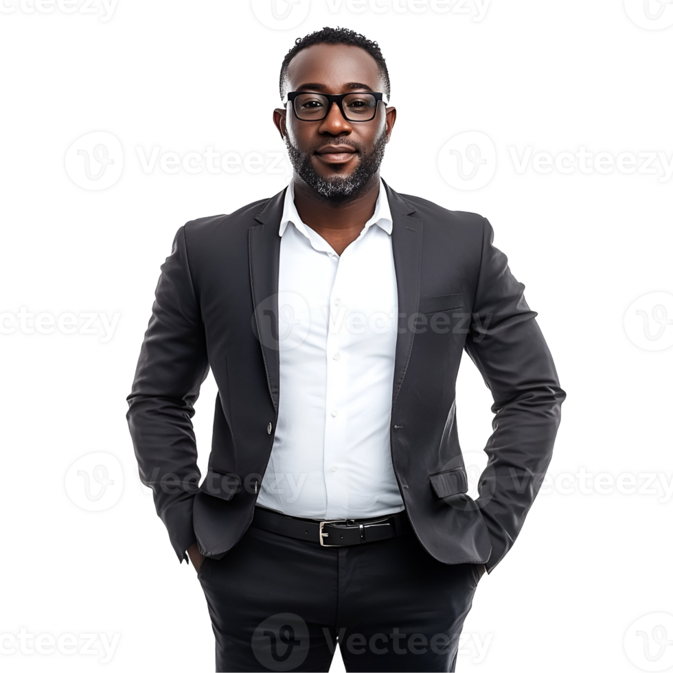 Black Manager Leading Corporate Team png