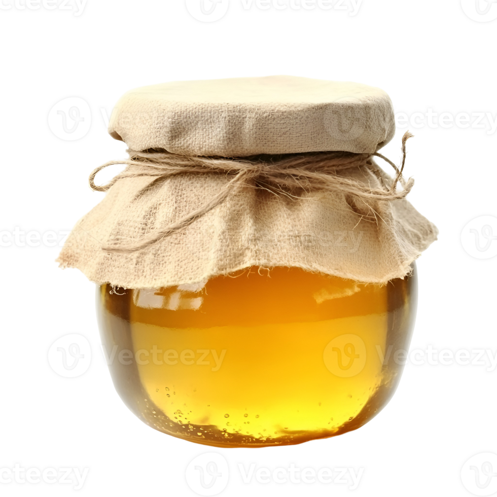 Golden Honey Jar with Dipper png