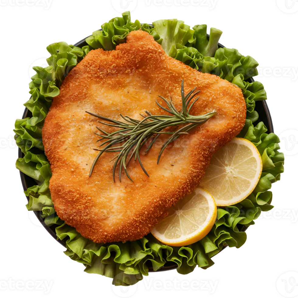 Chicken Schnitzel Top View png