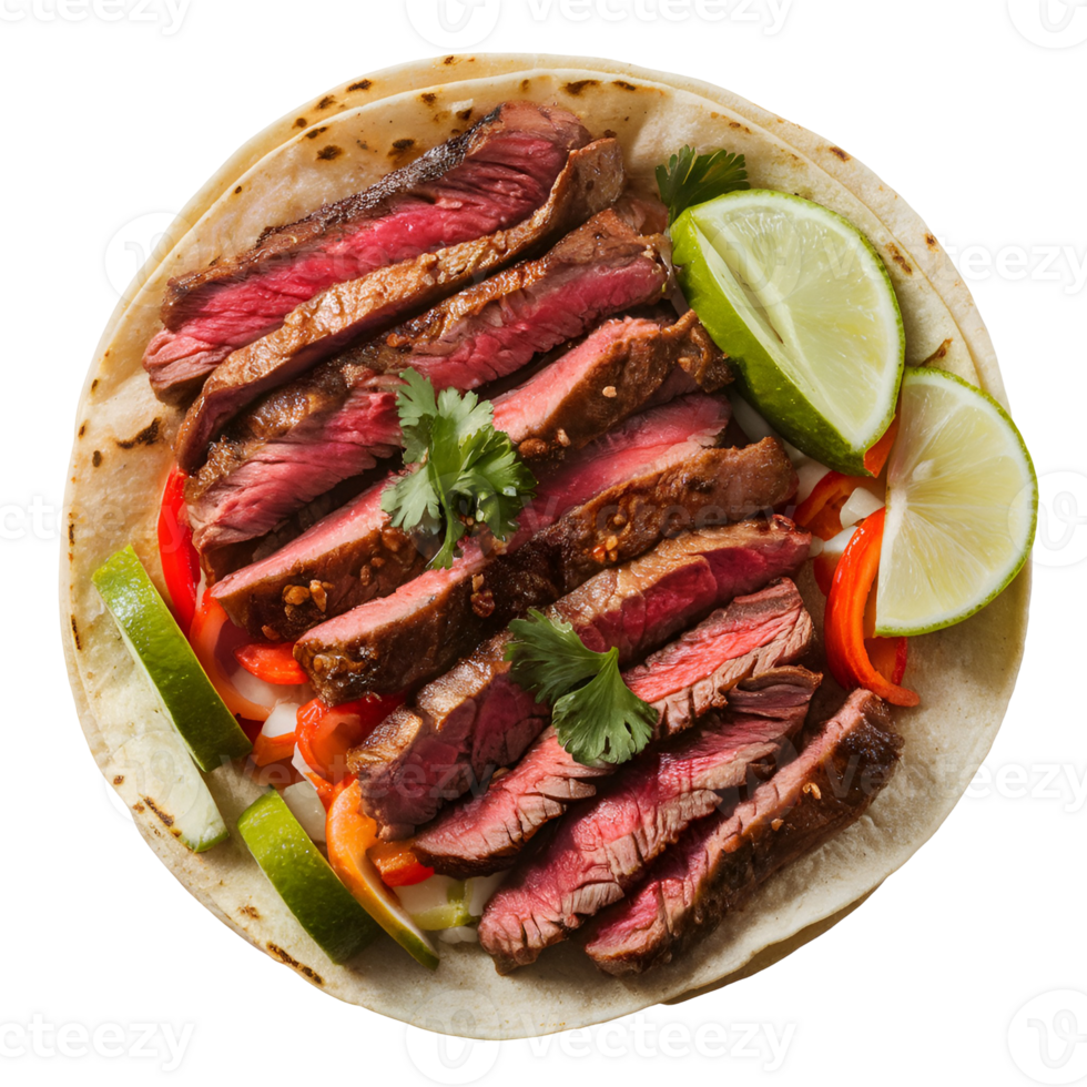 Steak Fajitas Top View png