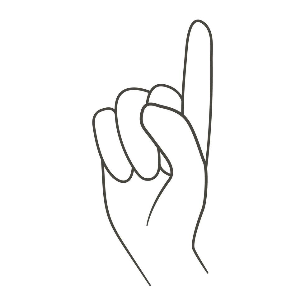 sketch linear hand figure Point your index finger vector