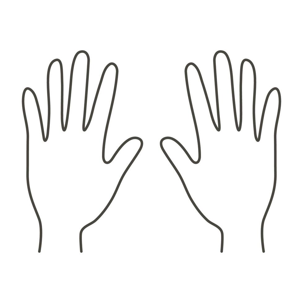 sketch linear hand figure Raise left and right hand vector