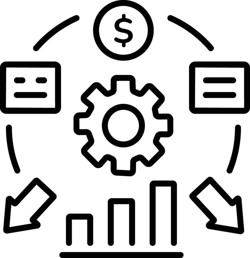 Asset allocation icon in linear style vector