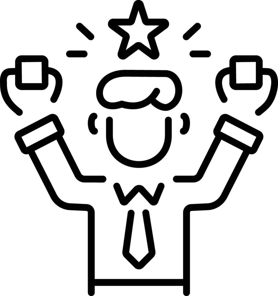 Moral booster character icon in linear style vector