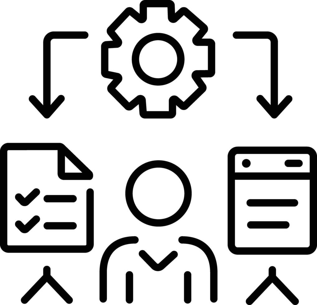 A line style icon of training program vector