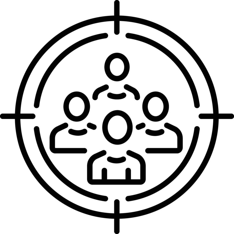 Target audience icon in linear style vector