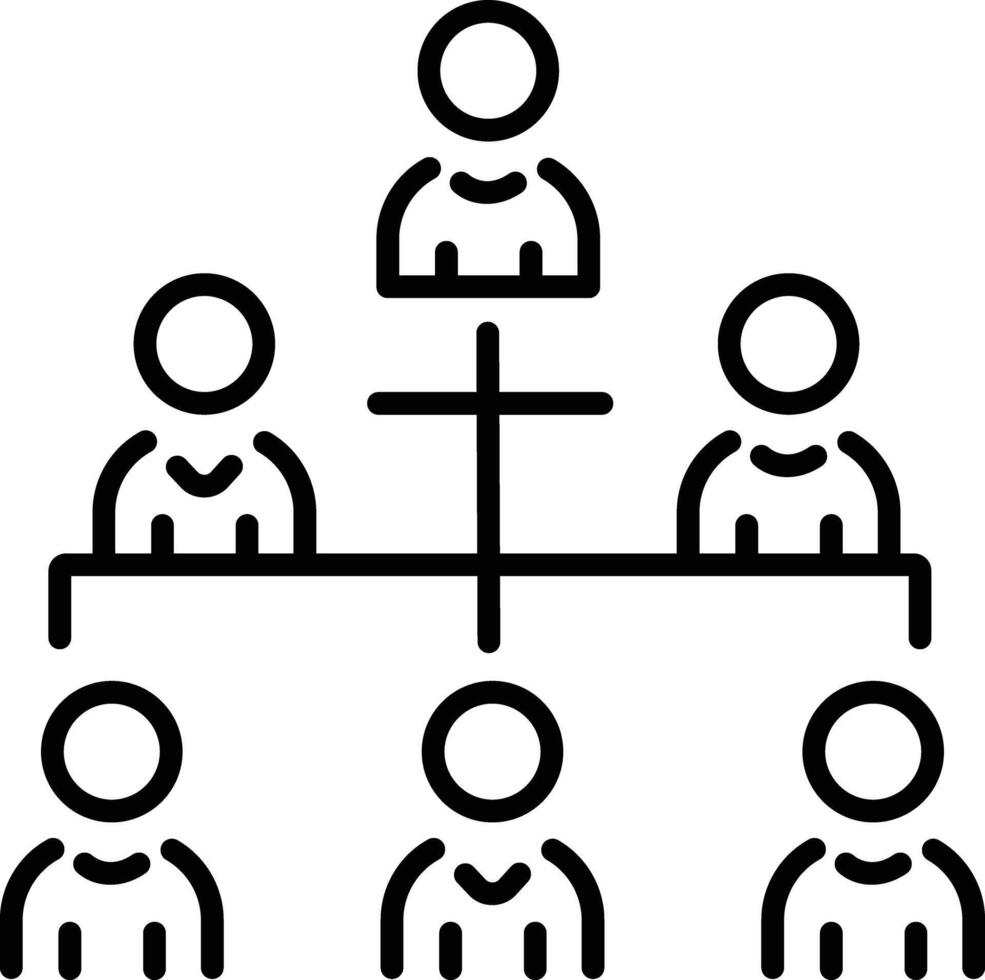 Team structure icon in linear style vector