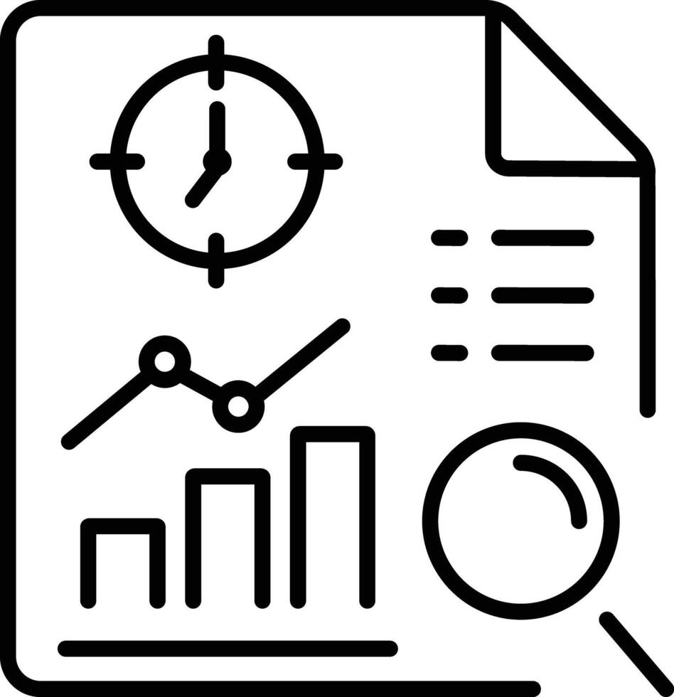 Analysis report icon in linear style vector