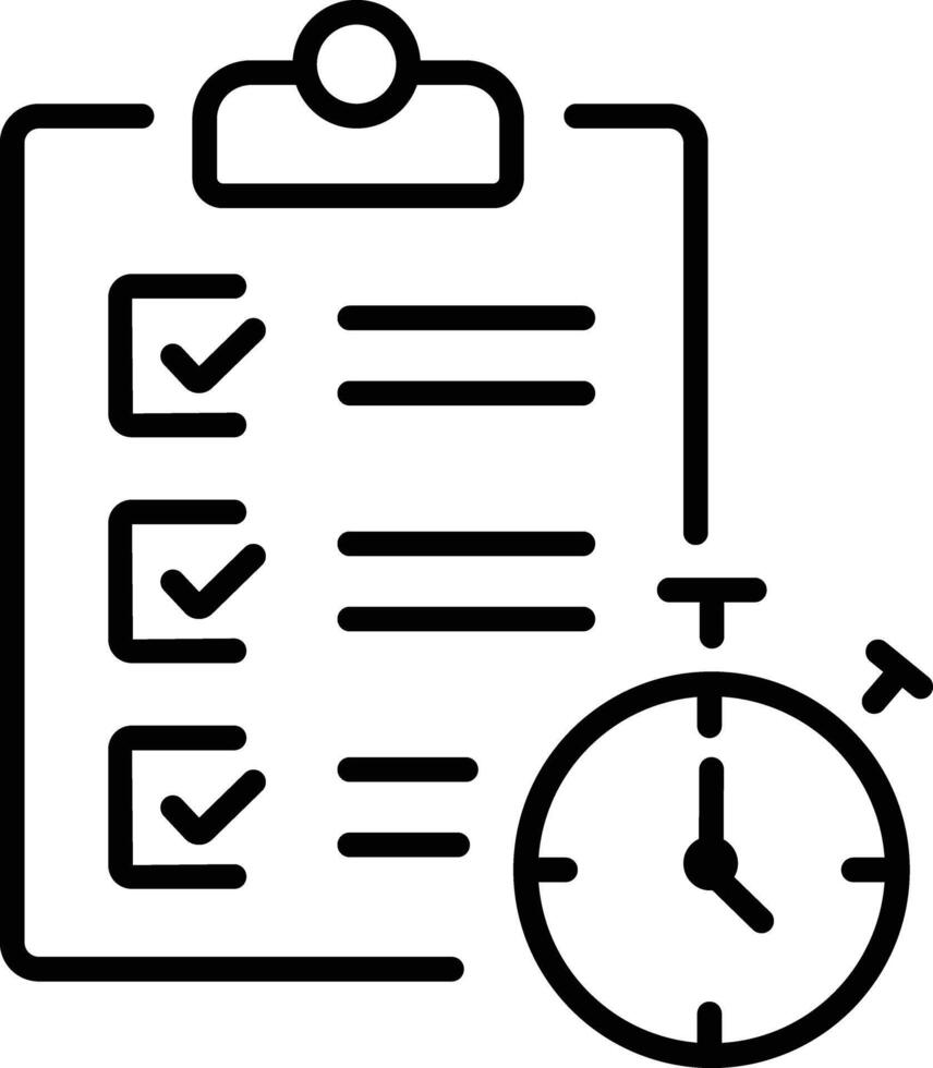 Task deadline icon in linear style vector