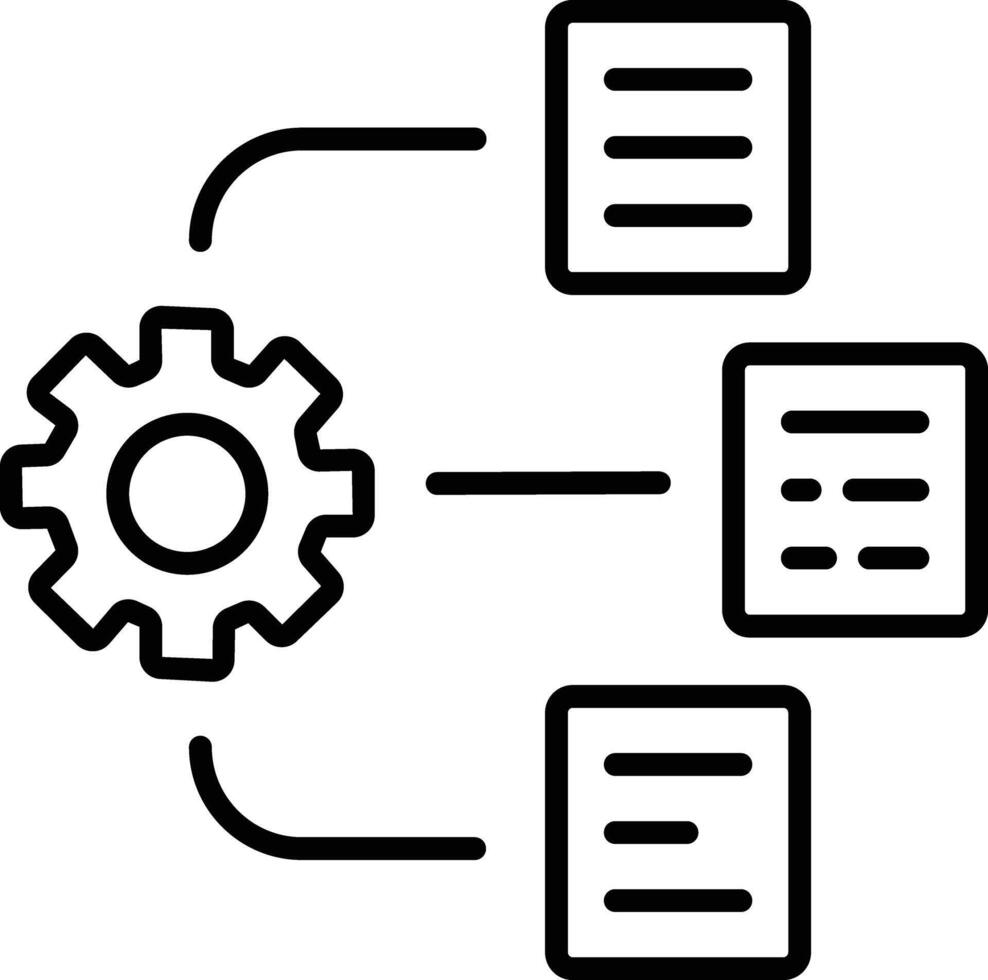Task management icon in linear style vector